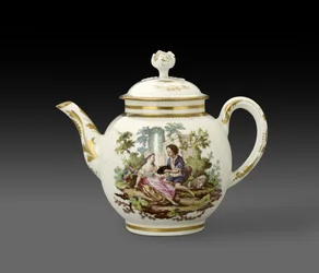 Teekanne und Deckel, 1772, Worcester Porzellanmanufaktur